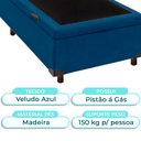 Ver imagem 2 de Cama Box Bau Solteiro Blindado Nature Azul 78x188