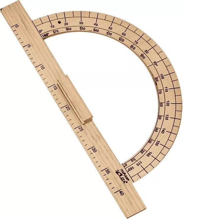 Kit Geométrico do Professor Com 1 Transferidor Em MDF 180 Graus e 1 Compasso Para Giz 40 cm Souza - 5
