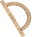 Ver imagem 5 de Kit Geométrico do Professor Com 1 Transferidor Em MDF 180 Graus e 1 Compasso Para Giz 40 cm Souza