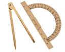 Ver imagem 3 de Kit Geométrico do Professor Com 1 Transferidor Em MDF 180 Graus e 1 Compasso Para Giz 40 cm Souza