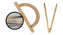 Ver imagem 1 de Kit Geométrico do Professor Com 1 Transferidor Em MDF 180 Graus e 1 Compasso Para Giz 40 cm Souza