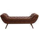 Ver imagem 1 de Puff Recamier Decorativo Tamanho Casal com Tachas 140 cm Santorini P05 Corino Marrom - Lyam Decor
