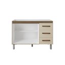 Ver imagem 3 de Balcão para Pia Bianca sem Tampo 120 cm 2 Portas 3 Gavetas Moblis: Savana Off White
