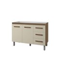 Ver imagem 2 de Balcão para Pia Bianca sem Tampo 120 cm 2 Portas 3 Gavetas Moblis: Savana Off White