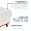 Ver imagem 5 de Conjunto Sofá Living 2 Lugares 160cm com Puff Linho Ananda CabeCasa MadeiraOriginals Bege/Creme