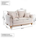 Ver imagem 3 de Conjunto Sofá Living 2 Lugares 160cm com Puff Linho Ananda CabeCasa MadeiraOriginals Bege/Creme