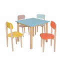 Ver imagem 6 de Mesa Cadeiras Infantil Colorida Mdf Pinus Quarto Brinquedo:branco