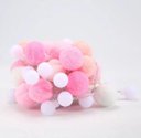 Ver imagem 2 de Guirlanda de Pompons Colorida 20 Pompons 2.8m Rosa