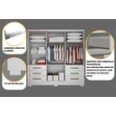 Ver imagem 6 de Guarda Roupa Casal 6 Portas 6 Gavetas Dakar Novo Horizonte