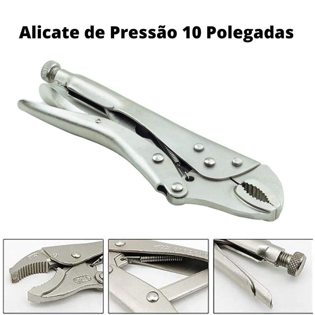 Alicate Chave de Pressão Ajustável Curvo 10 Polegadas - 3