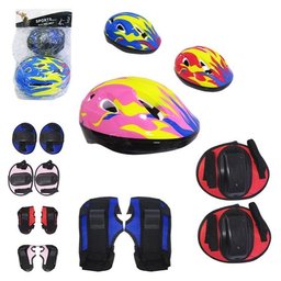 Kit Proteção Juvenil Com Capacete Cotoveleira Joelheira blassed Preto - 1