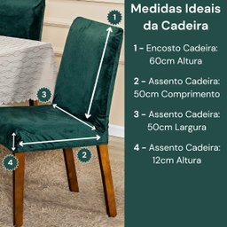 Kit Capas de Cadeira Jantar Lisa Splendore Ajustável com Elástico 06 Peças - Tecido Veludo Decoração - 4