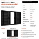 Ver imagem 5 de Janela Veneziana 6 Folhas 120x100cm em Alumínio com Vidro Preto