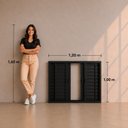 Ver imagem 3 de Janela Veneziana 6 Folhas 120x100cm em Alumínio com Vidro Preto