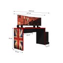 Ver imagem 3 de Mesa Gamer Escrivaninha Drx 9000 152,5cm Móveis Leão Preto/Vermelho