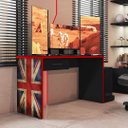 Ver imagem 1 de Mesa Gamer Escrivaninha Drx 9000 152,5cm Móveis Leão Preto/Vermelho