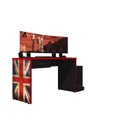 Ver imagem 2 de Mesa Gamer Escrivaninha Drx 9000 152,5cm Móveis Leão Preto/Vermelho