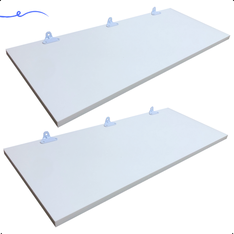 Kit 2 Prateleira Branca 60X30 + Suporte Flutuante Mdf  Organizadora Decoração Cozinha Banheiro Sala