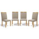Ver imagem 1 de Kit com 4 Cadeiras Aurora Madeira Maciça Estofadas para Mesa de Jantar Veludo Bege 102