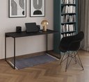 Ver imagem 1 de Escrivaninha Industrial Grécia 120x53 Ferro Preto Tampo Preto