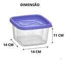 Ver imagem 3 de Kit 05 Pote Quadrado Hermético de Plastico 1400ml - Vasilha Fecha Maxx 1400ml - Panami