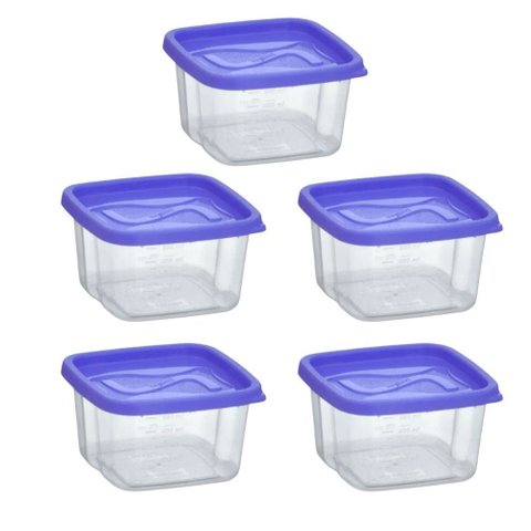 Kit 05 Pote Quadrado Hermético de Plastico 1400ml - Vasilha Fecha Maxx 1400ml - Panami