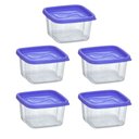 Ver imagem 1 de Kit 05 Pote Quadrado Hermético de Plastico 1400ml - Vasilha Fecha Maxx 1400ml - Panami