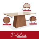 Ver imagem 5 de Mesa para Sala de Jantar 160x90cm com Vidro Lapidado Off White/Canela
