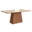 Ver imagem 1 de Mesa para Sala de Jantar 160x90cm com Vidro Lapidado 