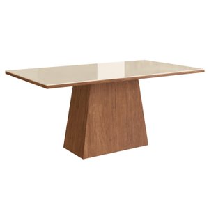 Mesa para Sala de Jantar 160x90cm com Vidro Lapidado 