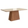 Mesa para Sala de Jantar 160x90cm com Vidro Lapidado  - 1