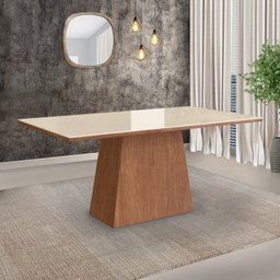 Mesa para Sala de Jantar 160x90cm com Vidro Lapidado  - 2