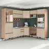 Kit Cozinha Planejada Completa Modulada MDF Conjunto 9 Peças 15 Portas Organizadora Marrom Madeira - 1