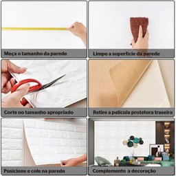 Kit 10 Painel 3d Revestimento de Parede Tijolinho Autocolante Lorben Marrom - 4