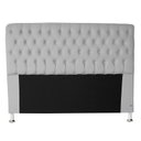 Ver imagem 2 de Cabeceira e Recamier Iza para Cama Box Casal Queen 1.60 - Suede - Sv Decor: Cinza Claro