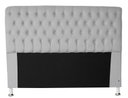 Ver imagem 2 de Cabeceira e Recamier Iza para Cama Box Casal Queen 1.60 - Suede - Sv Decor: Cinza Claro