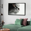 Ver imagem 1 de Quadro Decorativo Gato Olhar Lado - 50x70cm:moldura Preta