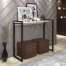 Aparador Industrial Isis Mesa Hall de Entrada Sala de Estar Decorativo Pés em Aço - Branco com Preto - 1