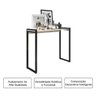 Aparador Industrial Isis Mesa Hall de Entrada Sala de Estar Decorativo Pés em Aço - Branco com Preto - 3