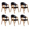 Kit 6 Cadeiras Luiza Sala de Jantar com Braço Madeira Maciça Movellu Home - 2