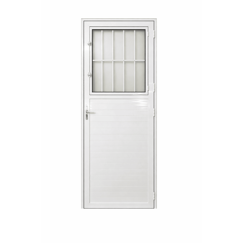 Porta de Giro Alumínio Branco Social Lambril 2v Maxx