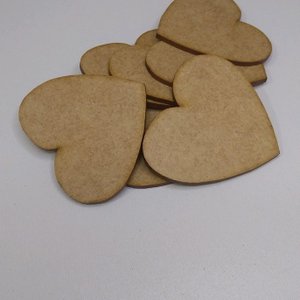 Coração 7x7 Cortado a Laiser em Mdf Cru Ótimo Acabamento para Pintura