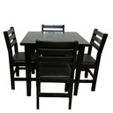Ver imagem 5 de Conjunto Fixo Floresta Mesa 80x80 com 4 Cadeiras Estofadas Cor:preto