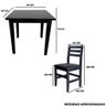 Conjunto Fixo Floresta Mesa 80x80 com 4 Cadeiras Estofadas Cor:preto - 6