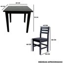 Ver imagem 6 de Conjunto Fixo Floresta Mesa 80x80 com 4 Cadeiras Estofadas Cor:preto
