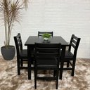 Ver imagem 1 de Conjunto Fixo Floresta Mesa 80x80 com 4 Cadeiras Estofadas Cor:preto