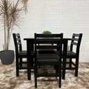 Ver imagem 2 de Conjunto Fixo Floresta Mesa 80x80 com 4 Cadeiras Estofadas Cor:preto
