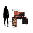 Ver imagem 4 de Mesa Gamer Escrivaninha Drx 9000 152,5cm Móveis Leão Preto/Vermelho