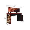 Ver imagem 3 de Mesa Gamer Escrivaninha Drx 9000 152,5cm Móveis Leão Preto/Vermelho