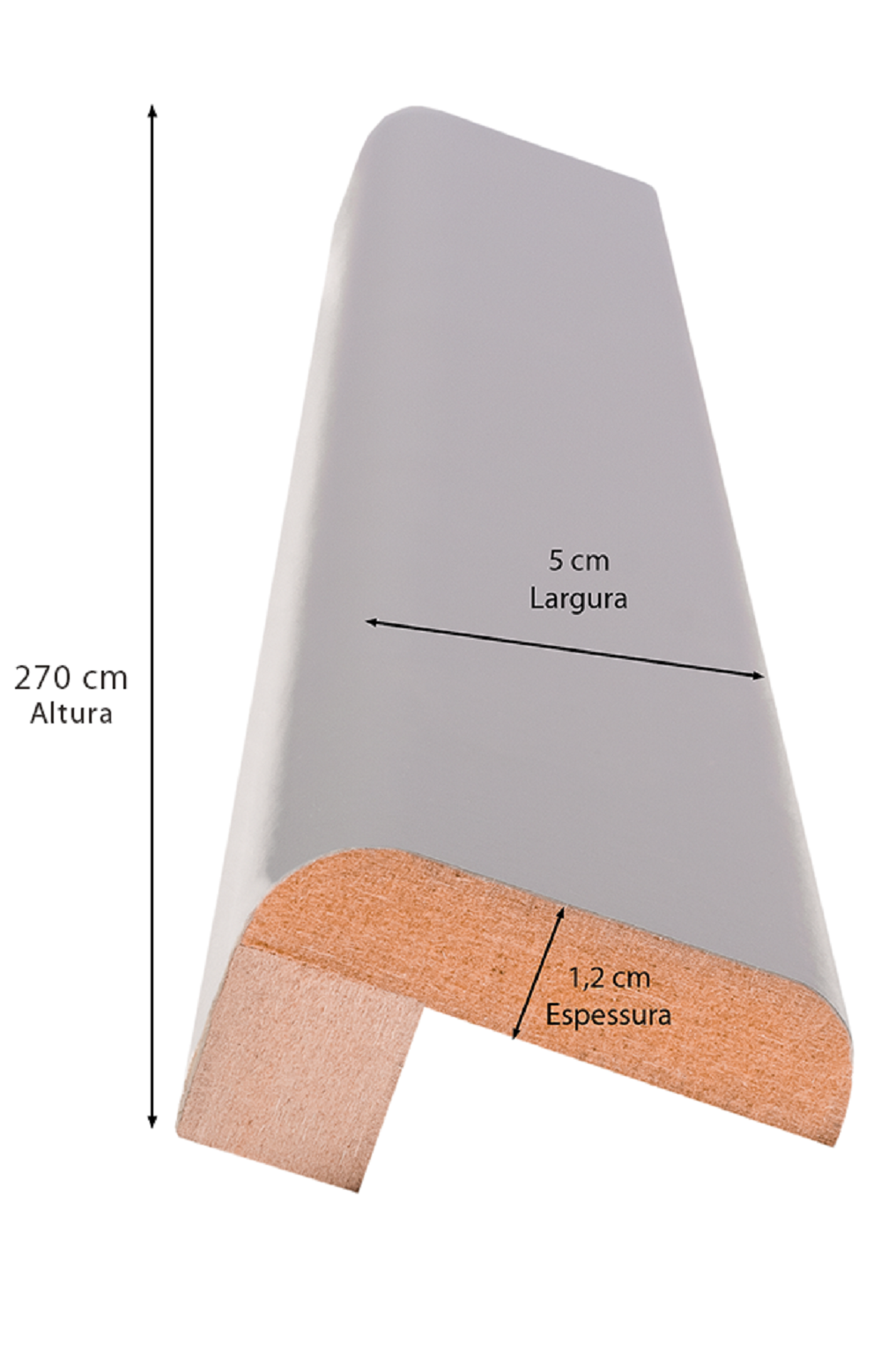 Barra de Acabamento em L Nanquim 5x1,2x270cm Casablanca - 4